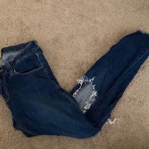 Distressed mom jeans